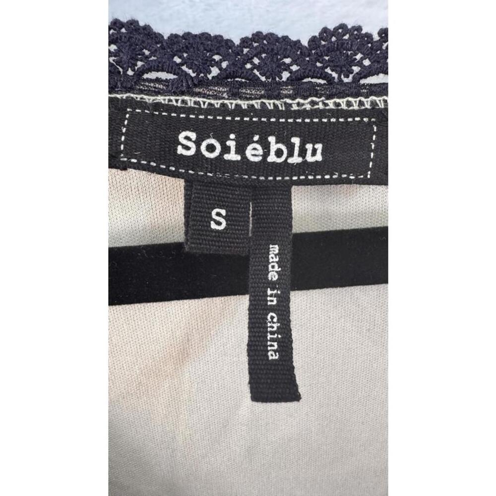 Soiéblu Women's Black Lace Mini Dress with V-Neck and Half Sleeves Size S - Picture 11 of 12
